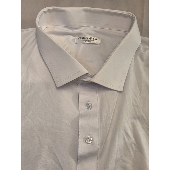 NWOT Collars & Co 3XL Featherweight Dress Collar Polo Shirt Solid White - Picture 4 of 7
